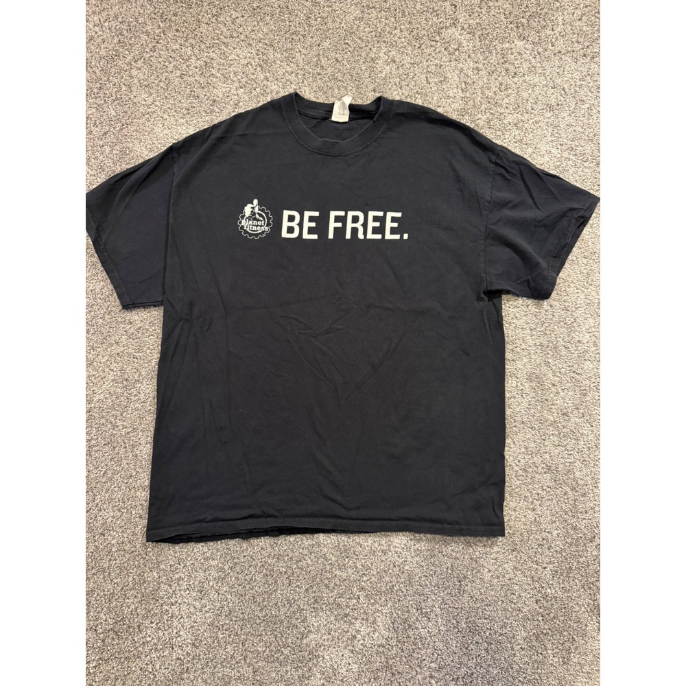 Gildan T-Shirt Mens XL Black Planet Fitness Be Free Graphic Heavy Cotton Tee